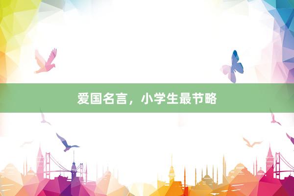 爱国名言,小学生最节略